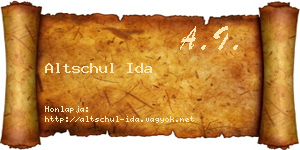 Altschul Ida névjegykártya