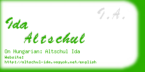 ida altschul business card
